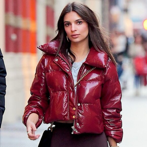 LPA Crop Puffer Jacket 600 in Cherry - Picture 1 of 11